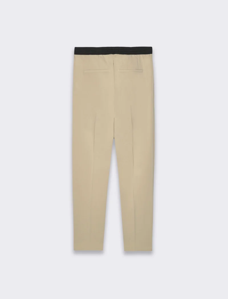 Pantalone skinny con elastico in vita da donna - Beige
