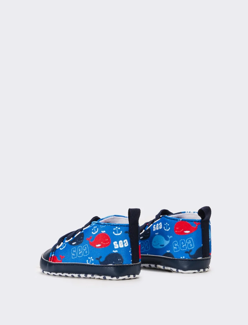 Scarpa a collo alto da neonato - Blu
