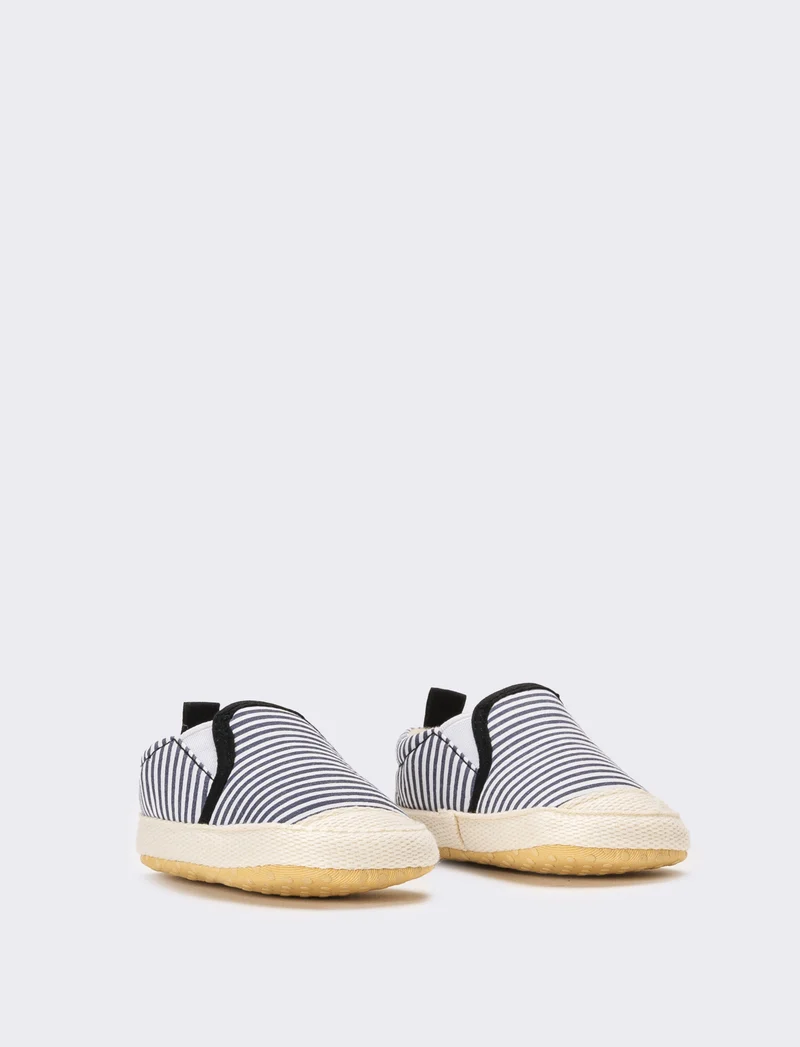 Slip-on a righe con neonato - Blu