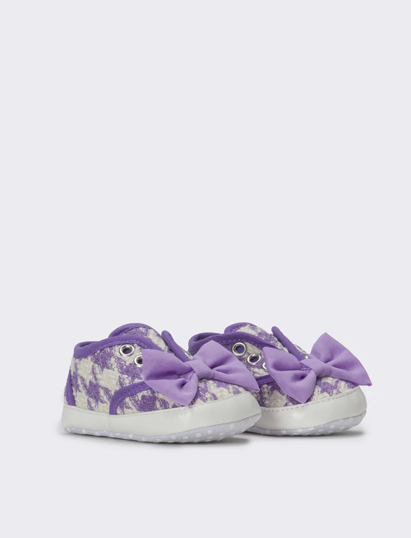 Scarpa in tweed da neonata - Lilla