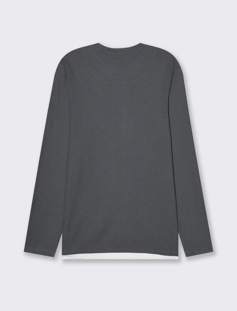 Maglia girocollo struttura waffel da uomo - Avion