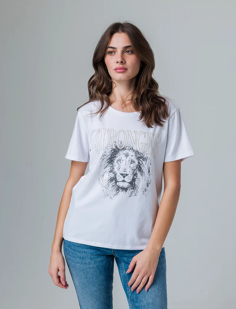 T-shirt manica corta stampata da donna - var 1
