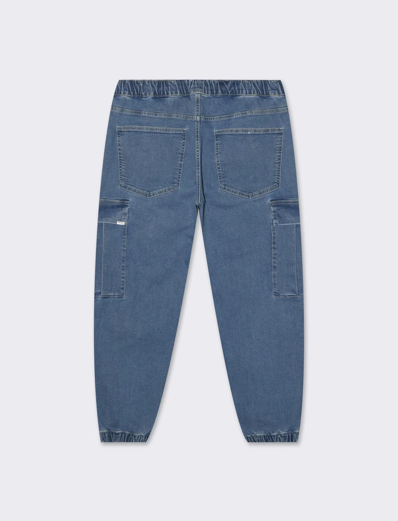 Jeans jogger cargo fit da uomo - Denim