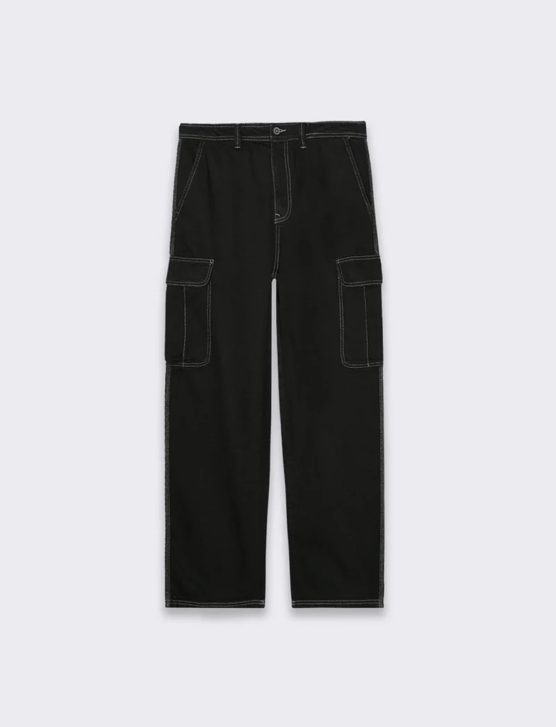 Jeans cargo wide leg fit da uomo - Nero