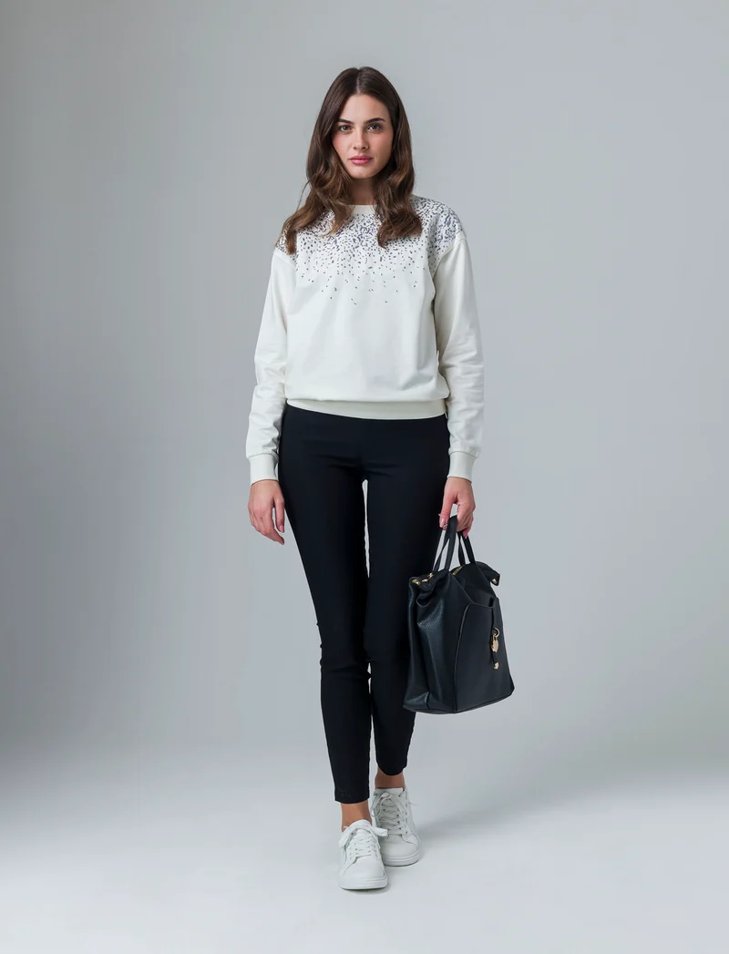 Legging in bengalina da donna - Nero