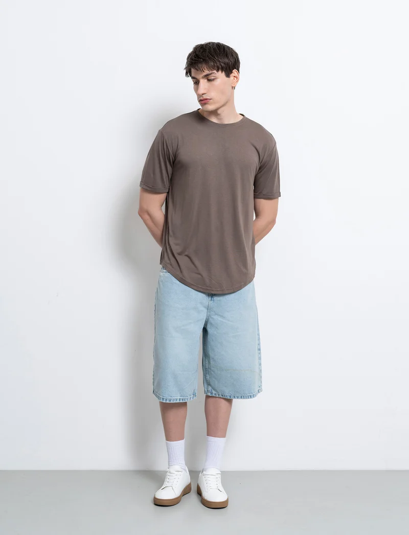 T-shirt loose fit da uomo - Grigio fango
