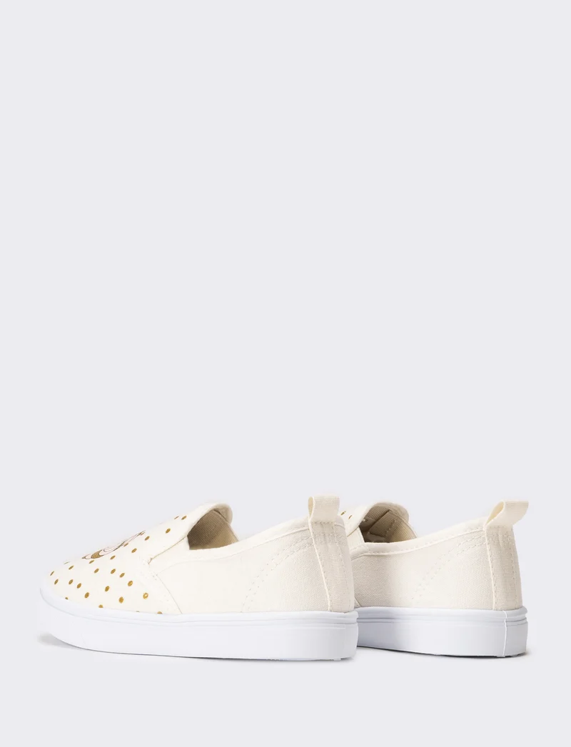 Slip-on in canvas da bambina - Bianco