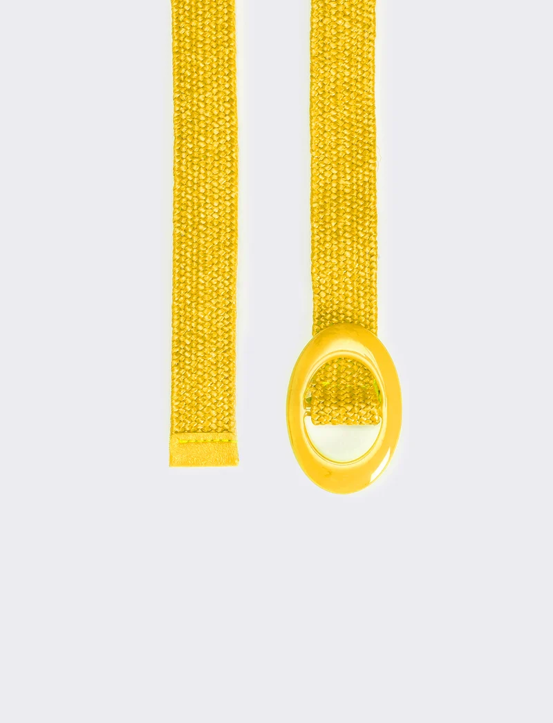 Cintura bambina ovale fibbia - Giallo