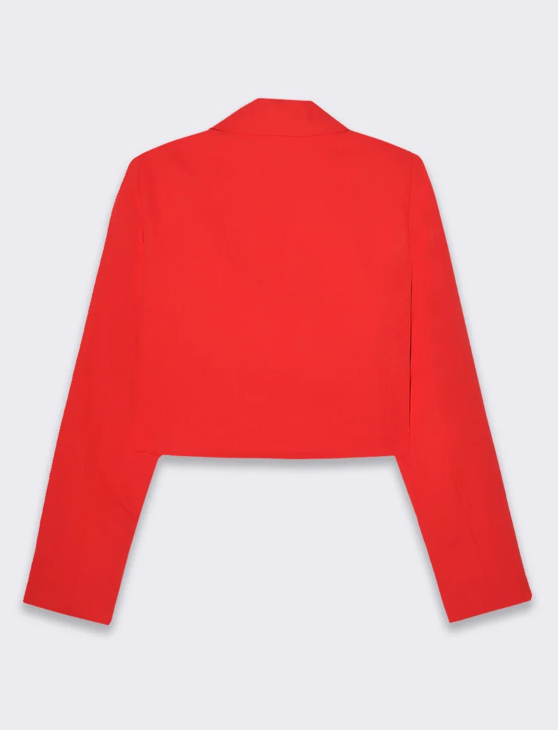 Blazer crop da donna - Rosso