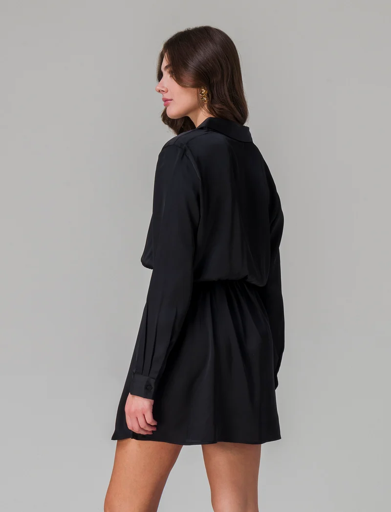 Vestito chemisier da donna - Nero