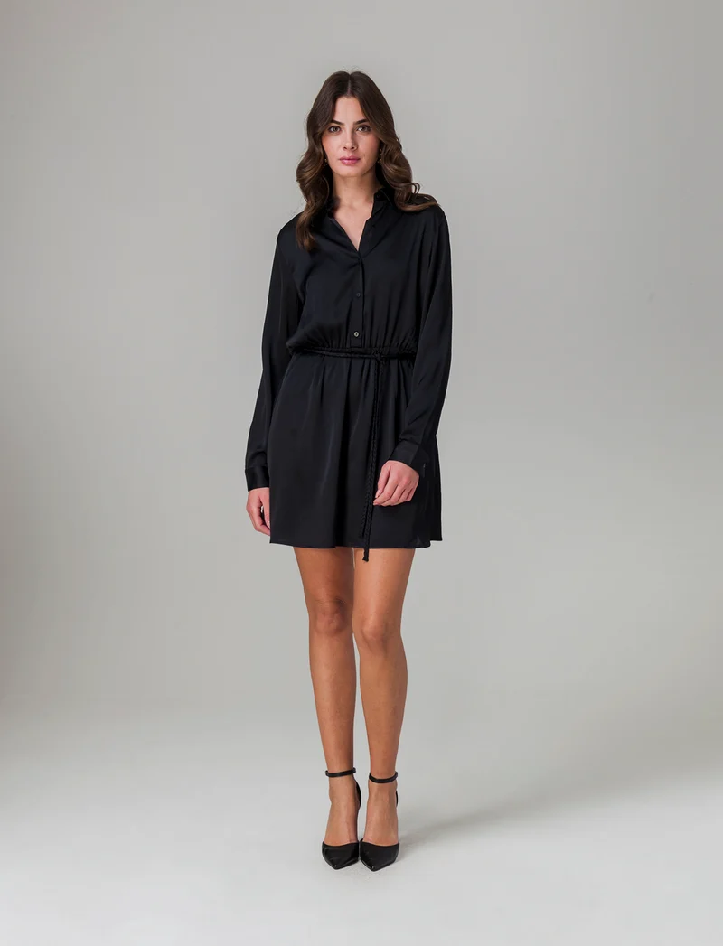 Vestito chemisier da donna - Nero