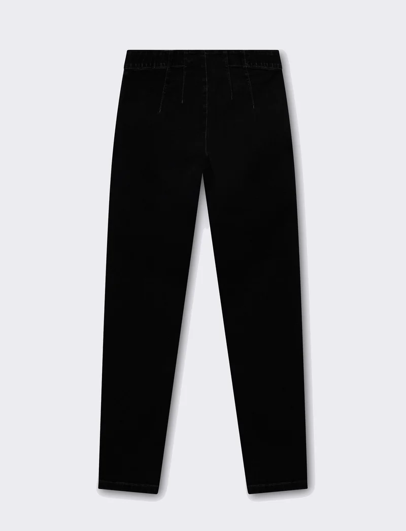 Skinny jeans con elastico in vita da donna - Nero