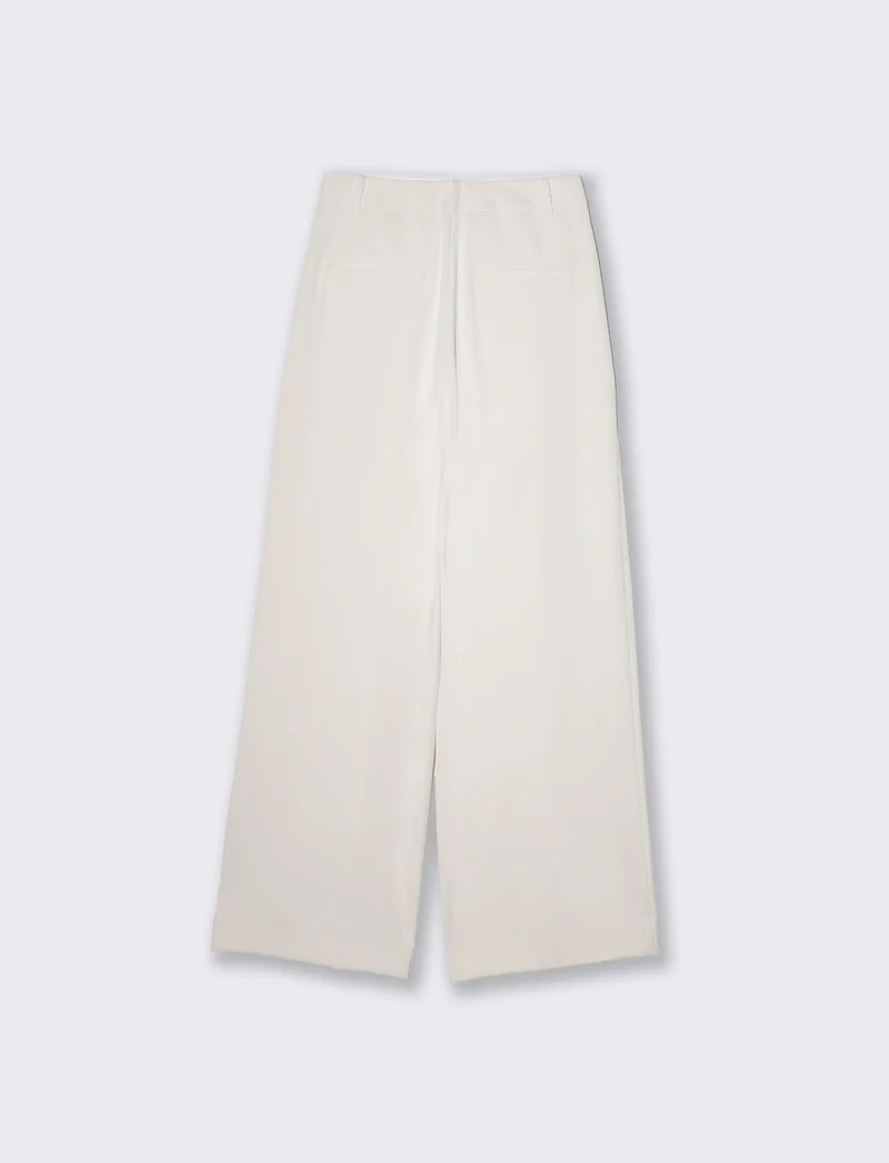 Pantalone gamba dritta da donna - Bianco panna