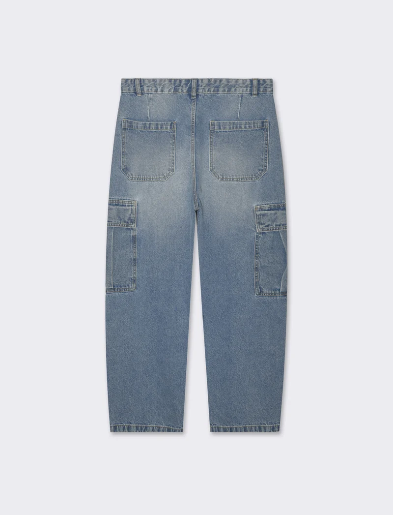 Jeans baggy skater cargo da uomo - Denim