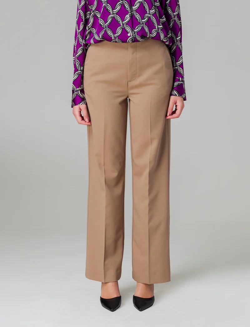 Pantalone gamba dritta da donna - Cammello