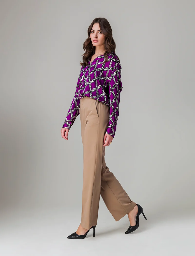 Pantalone gamba dritta da donna - Cammello