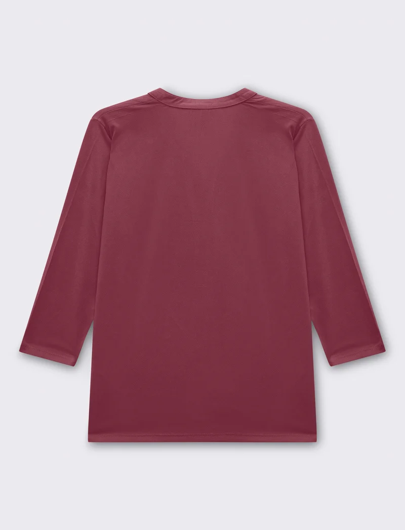 T-shirt manica 3/4 da donna - Rosa cipolla