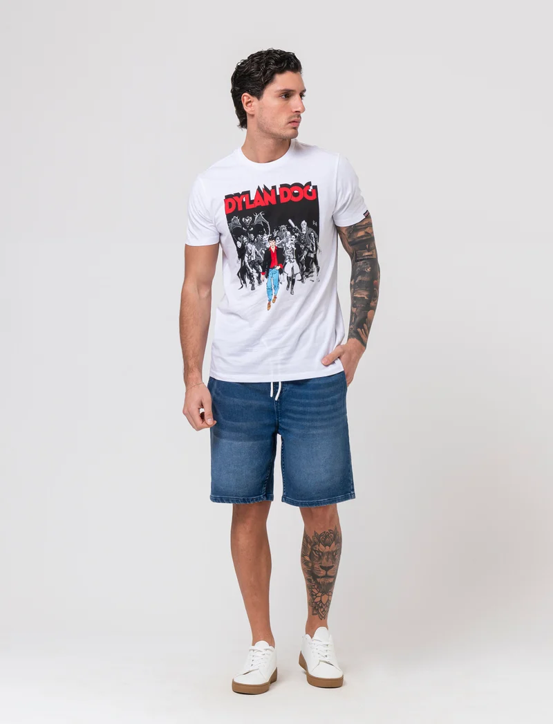 T-shirt stampa dylan dog da uomo - Bianco