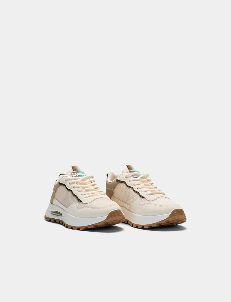 Sneakers con materiali combinati da uomo - Beige