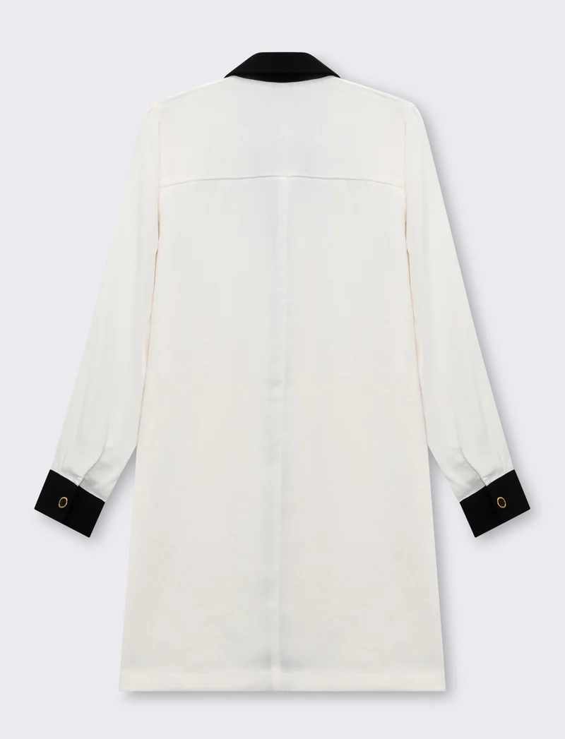Vestito chemisier corto da donna - Avorio