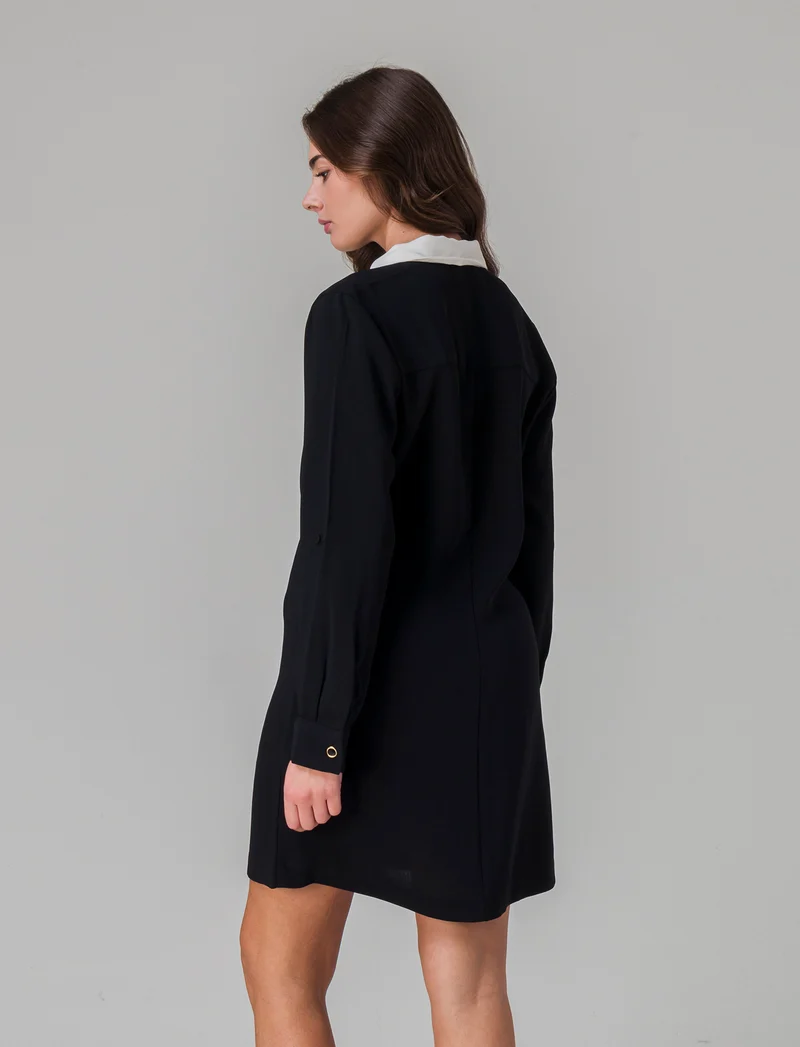 Vestito chemisier corto da donna - Nero