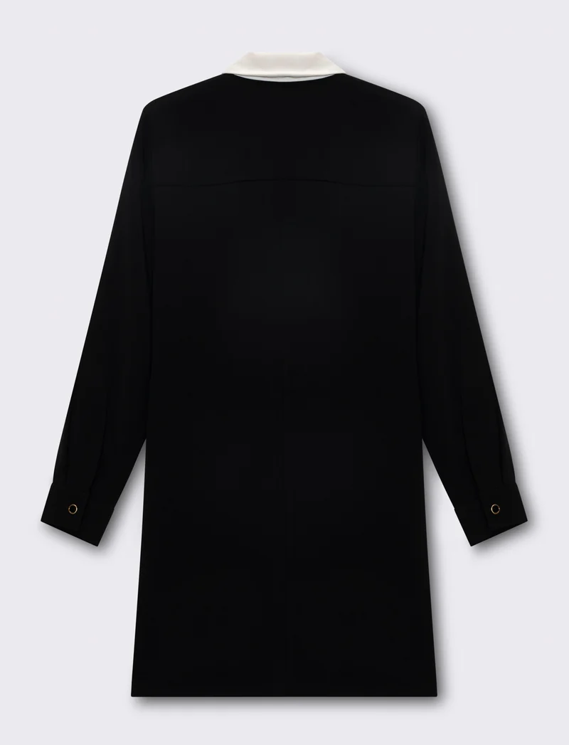 Vestito chemisier corto da donna - Nero