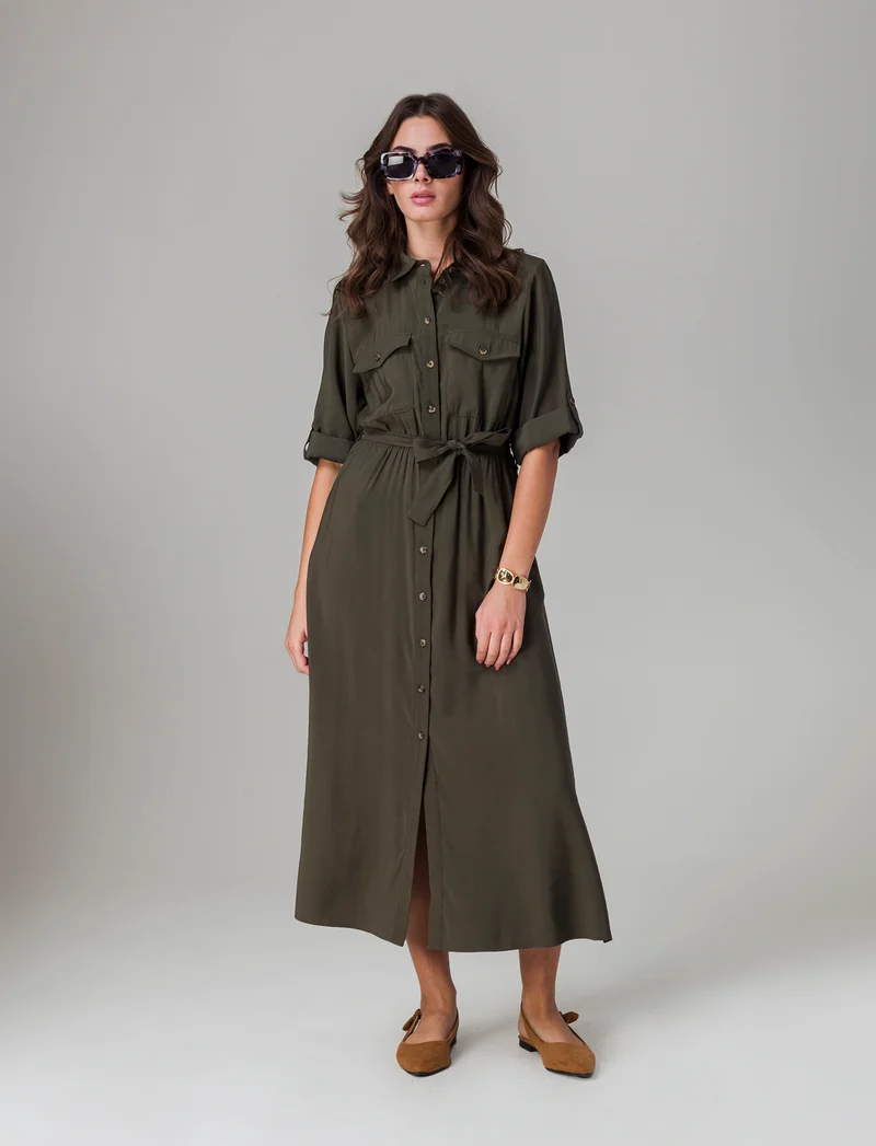 Vestito chemisier con cintura da donna - Ve.milit.