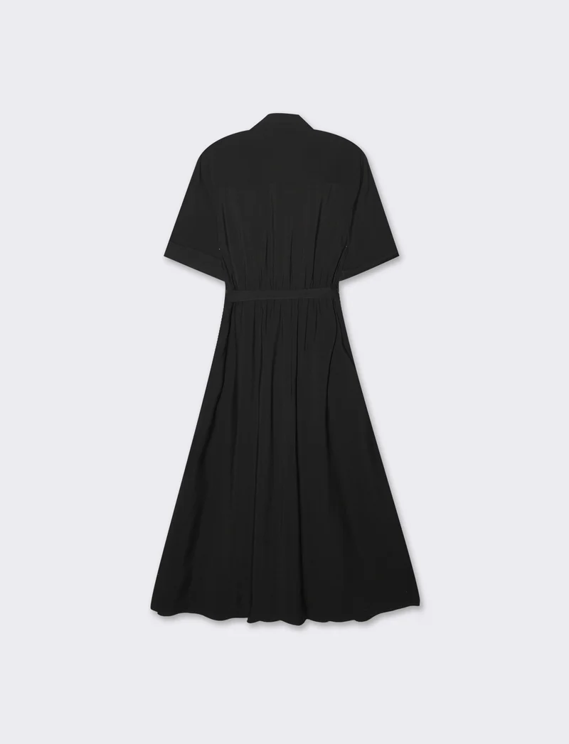 Vestito chemisier con cintura da donna - Nero