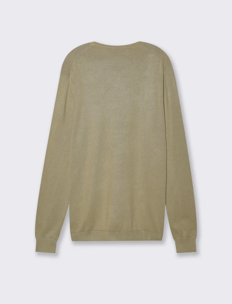 Maglia basic in filato comfort da uomo - Verde salvia
