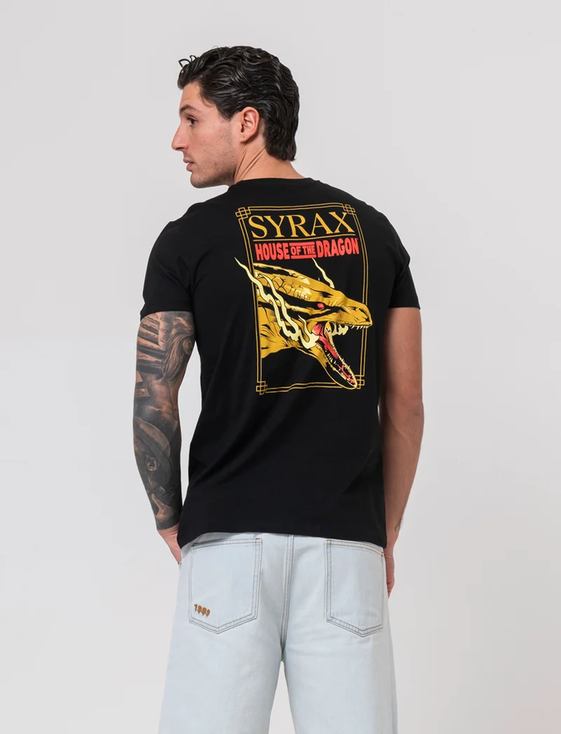 T-shirt stampa dungeonsanddragons/houseofdragon da uomo - Nero