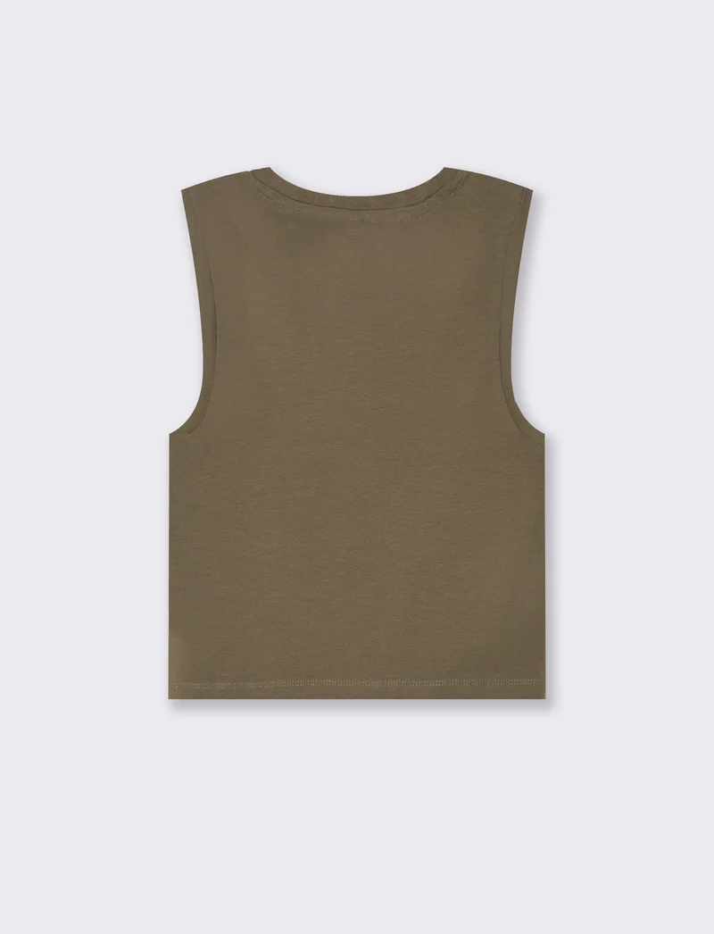 Top canottiera crop da donna - Verde salvia
