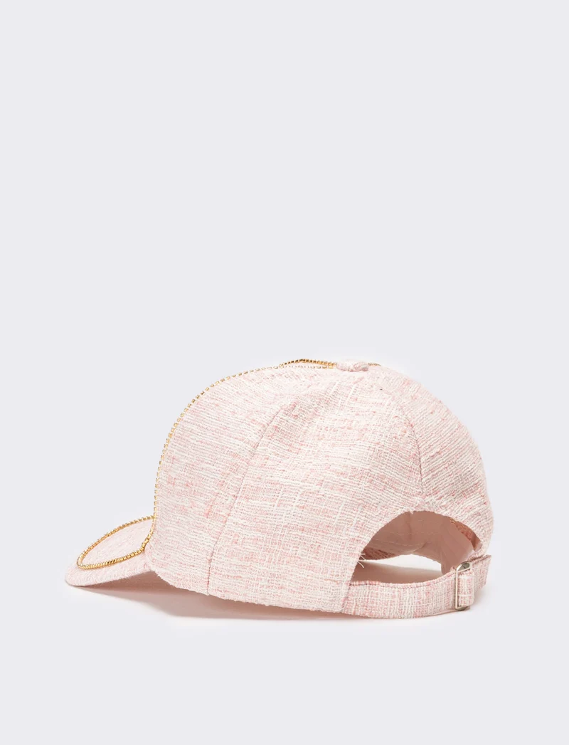 Cappello donna baseball boucle con strass - Rosa