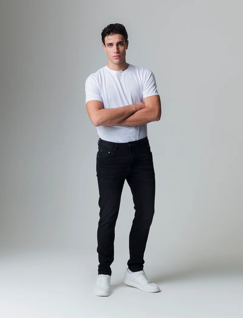 Jeans skinny fit nero da uomo - Nero