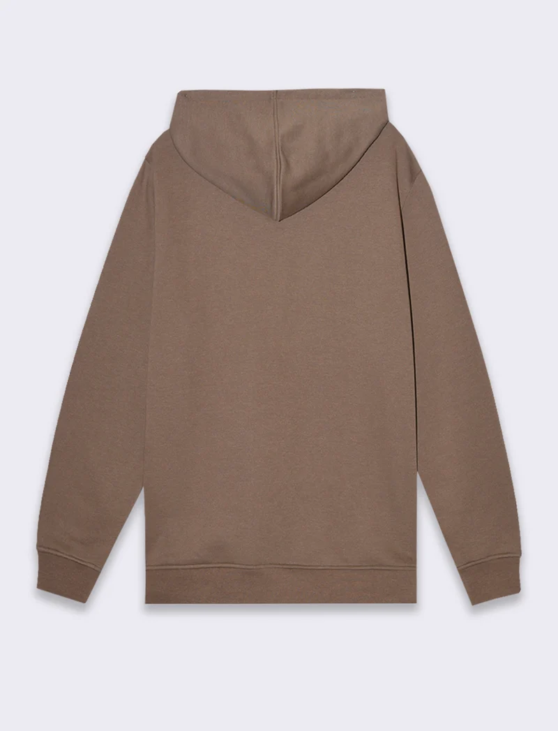 Felpa basic con cappuccio da uomo - Grigio fango