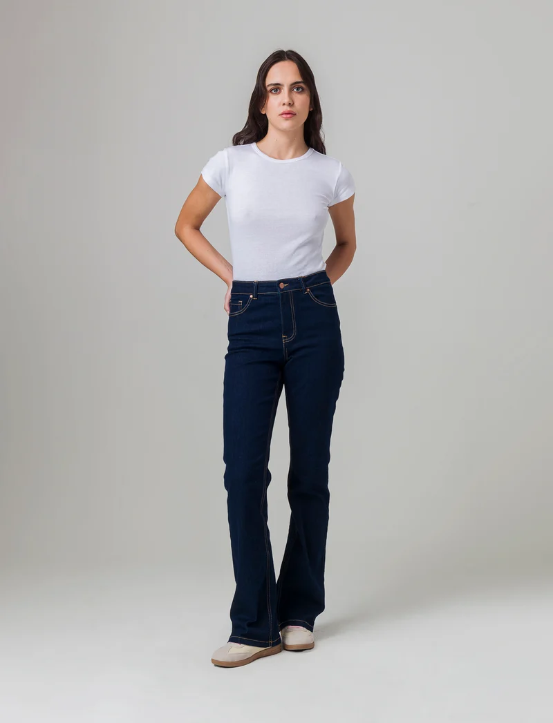 Jeans a zampa da donna - DENIM SCURO