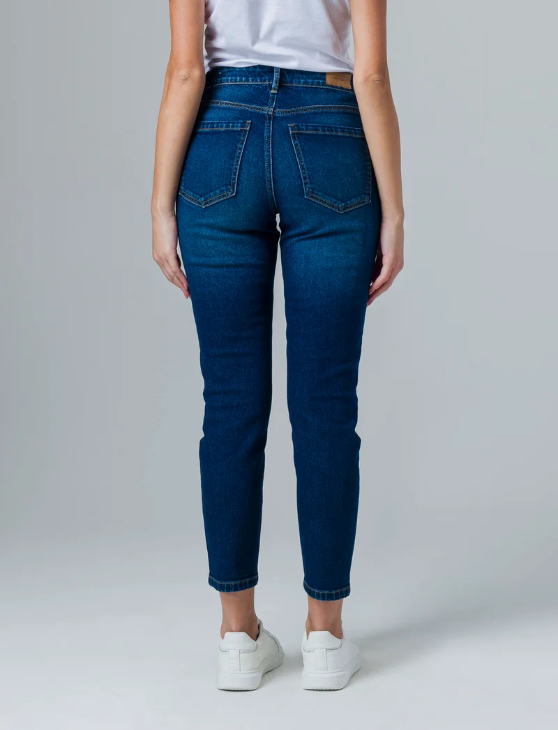 Low waist denim pants da donna - DENIM SCURO