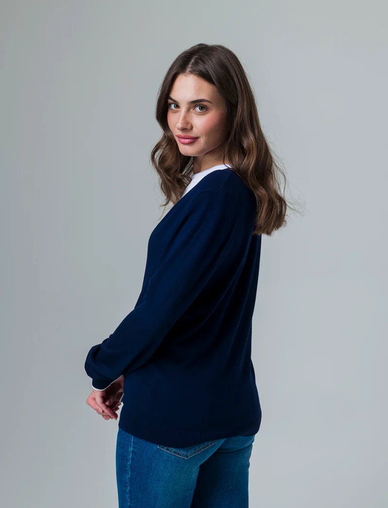 Cardigan manica lunga da donna - Blu