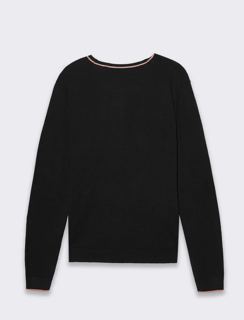 Cardigan manica lunga da donna - Nero