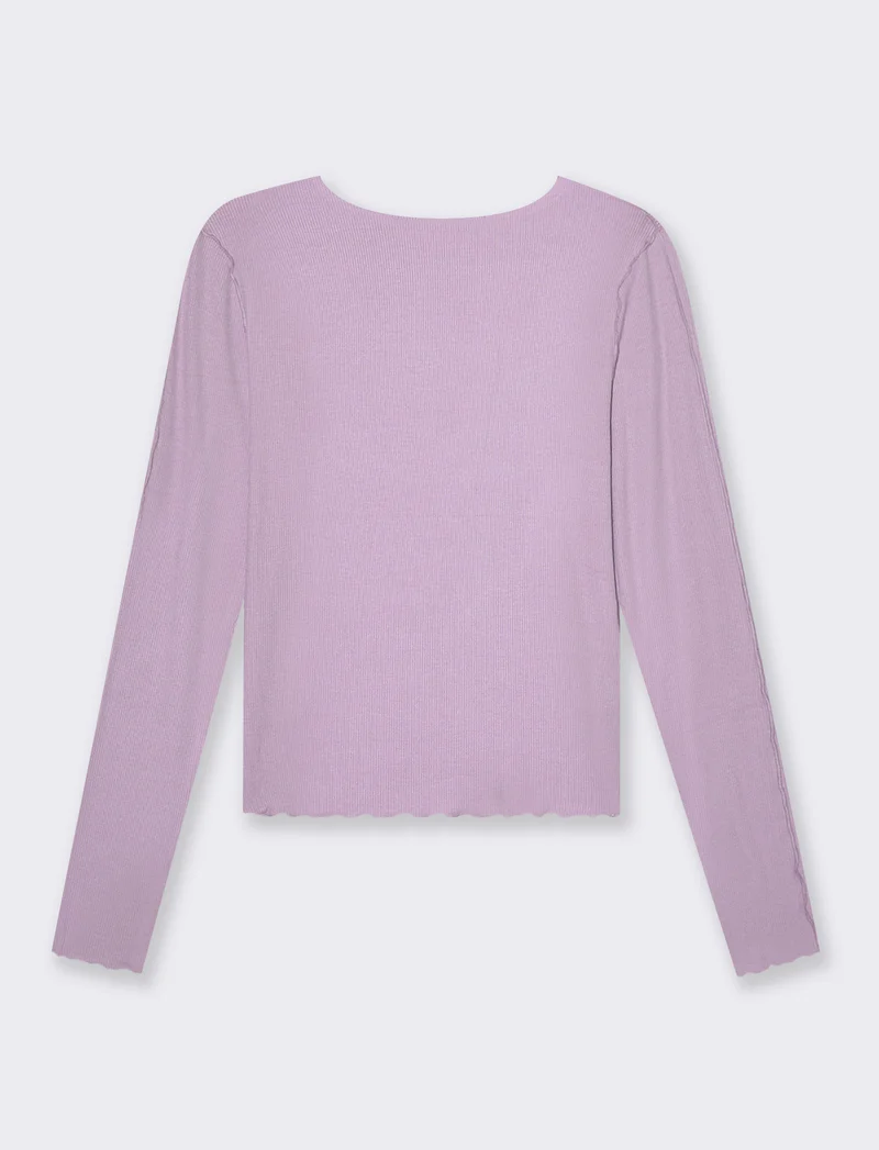 T-shirt a coste da donna - Lilla