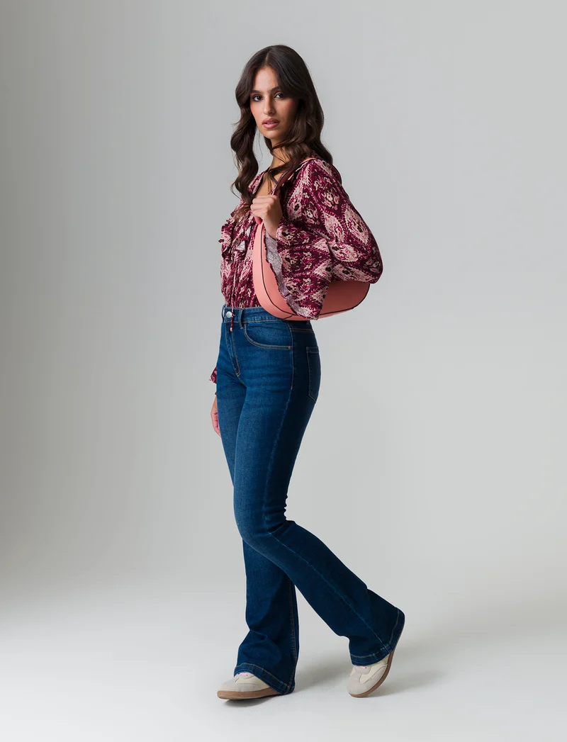 Casacca stampata con rouches da donna - var 2