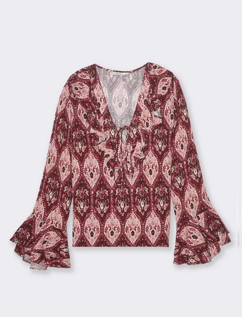 Casacca stampata con rouches da donna - var 2