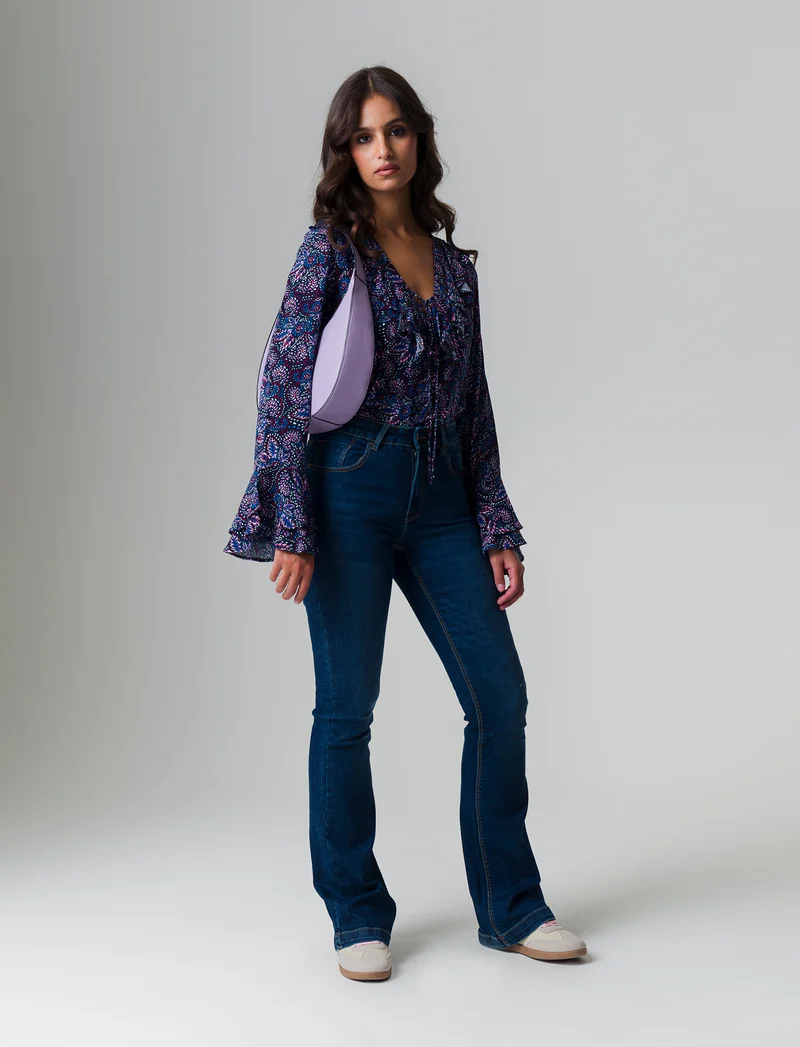 Casacca stampata con rouches da donna - var 1
