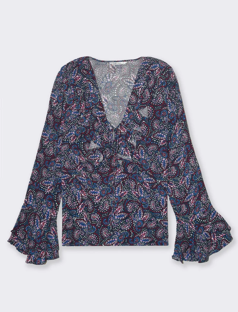 Casacca stampata con rouches da donna - var 1