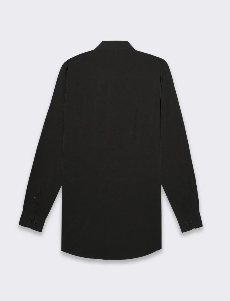 Camicia slim fit tessuto tecnico da uomo - Nero