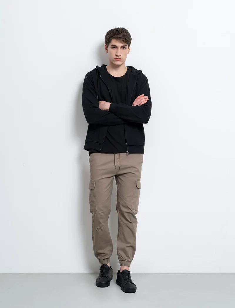 Pantaloni cargo slim fit da uomo - Grigio tortora