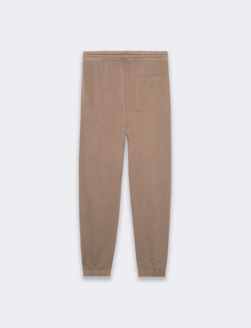 Pantaloni jogger basic in felpa da uomo - Grigio tortora