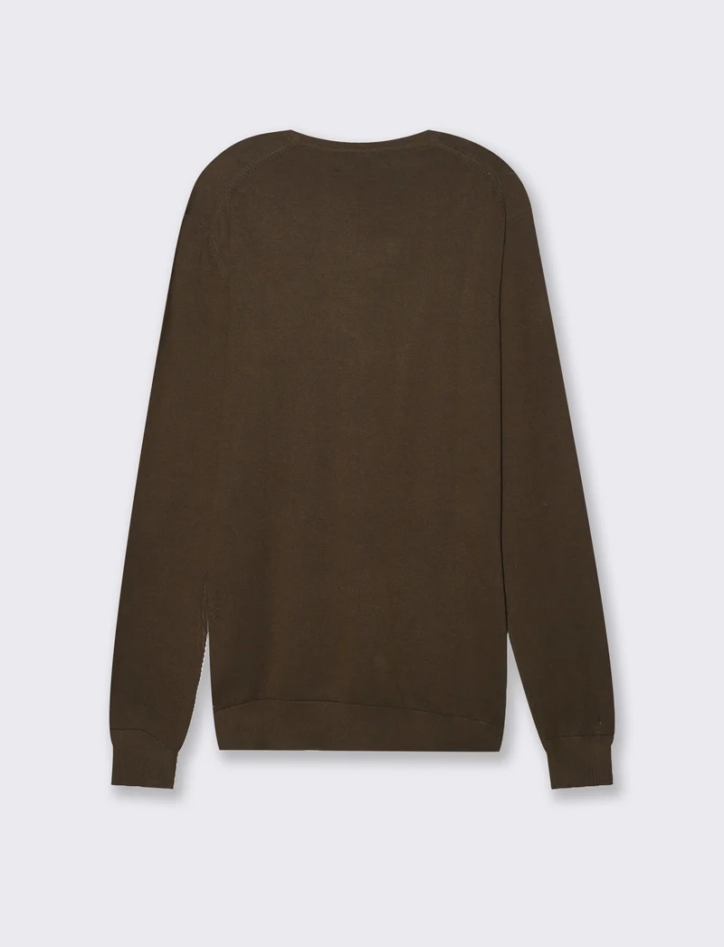 Maglia basic in filato comfort da uomo - Moro