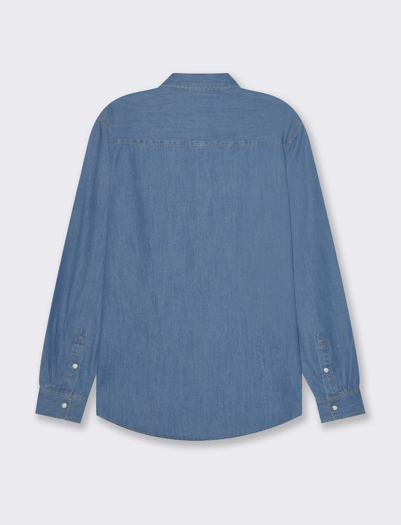Camicia in denim con tasche da uomo - Denim
