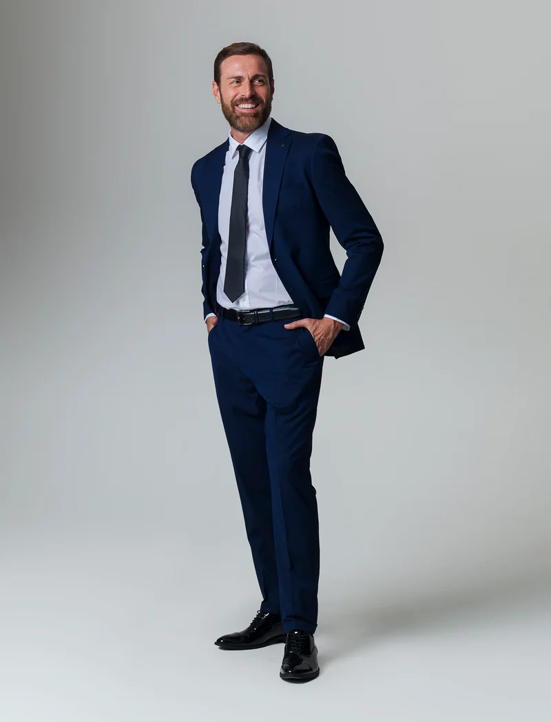Blazer struttura operata da completo da uomo - Blu