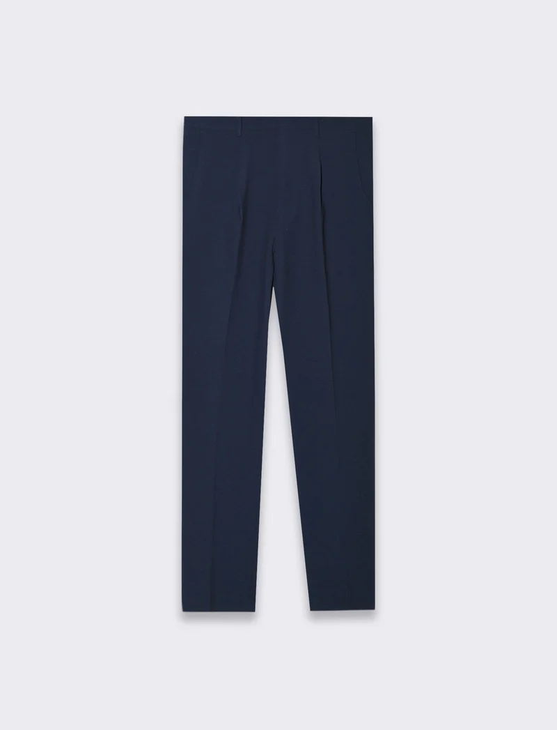 Pantaloni struttura micro waffel da completo da uomo - Blu